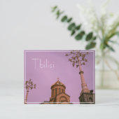 Tbilisi Georgia Cityscape Sameba Architecture Briefkaart (Staand voorkant)