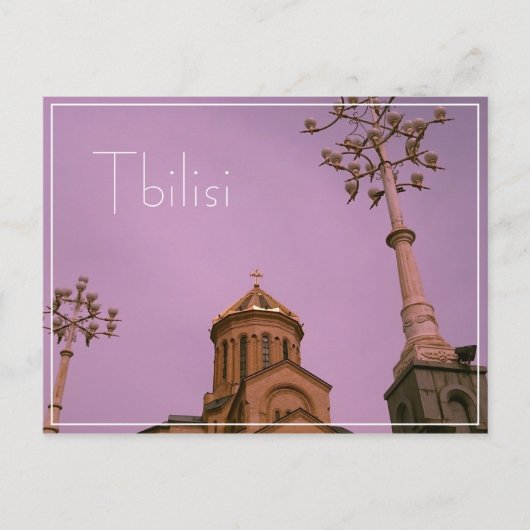 Tbilisi Georgia Cityscape Sameba Architecture Briefkaart (Voorkant)