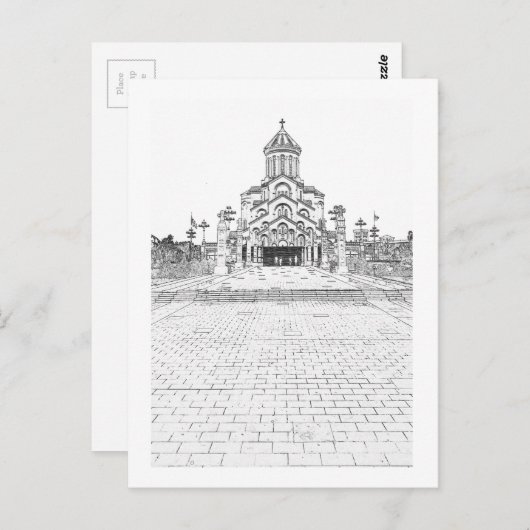 Tbilisi Georgia Cityscape Sameba Architecture Briefkaart (Voorkant / Achterkant)