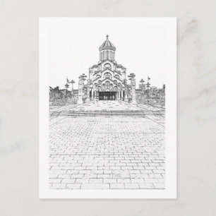 Tbilisi Georgia Cityscape Sameba Architecture Briefkaart