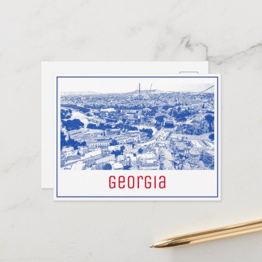 Tbilisi Georgia Cityscape Street Architecture Briefkaart (Voorkant / Achterkant in situ)