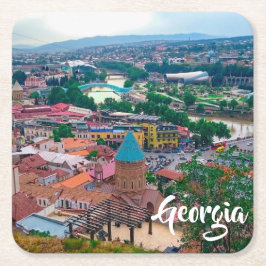 Tbilisi Georgia Cityscape Street Architecture Kartonnen Onderzetters