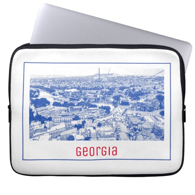 Tbilisi Georgia Cityscape Street Architecture Laptop Sleeve (Voorkant)