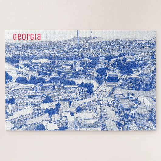 Tbilisi Georgia Cityscape Street Architecture Legpuzzel (Horizontaal)