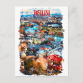 Tbilisi Georgia Cityscape Uitzicht Briefkaart (Voorkant)