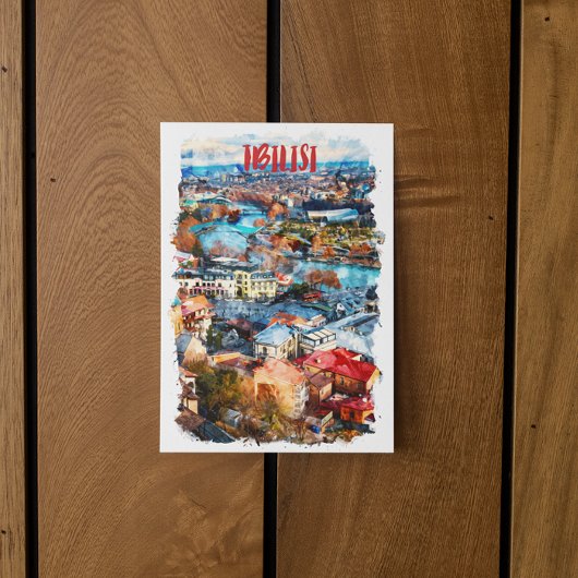 Tbilisi Georgia Cityscape Uitzicht Briefkaart