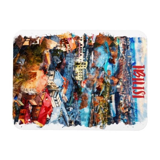 Tbilisi Georgia Cityscape Uitzicht Magneet (Horizontaal)