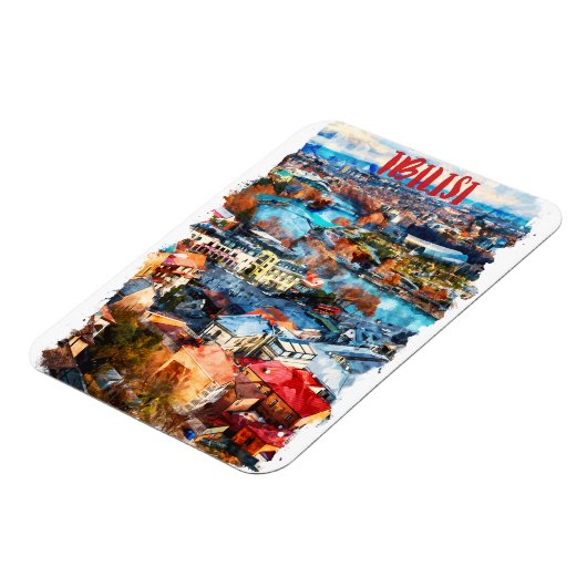 Tbilisi Georgia Cityscape Uitzicht Magneet (Linkerzijde)