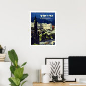 Tbilisi, Georgia, grote stad, oud poster (Thuiskantoor)