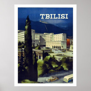 Tbilisi, Georgia, grote stad, oud poster