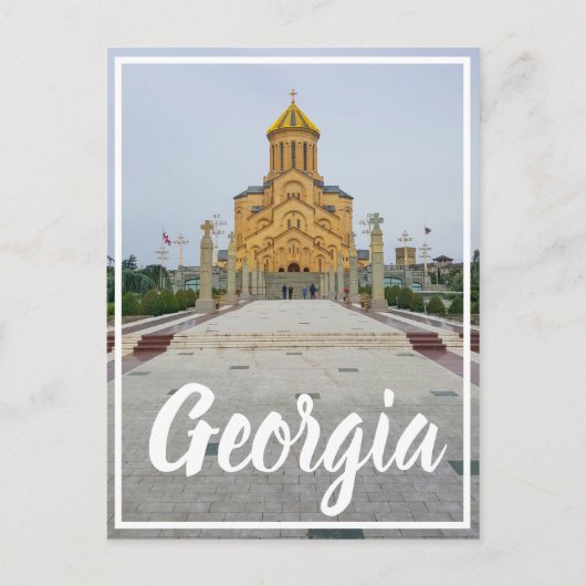 Tbilisi Georgia Sameba de Heilige Drieventigheidsk Briefkaart (Voorkant)