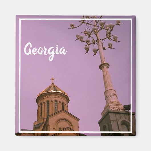 Tbilisi Georgia Sameba de Heilige Drieventigheidsk Magneet (Voorkant)