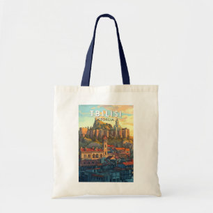 Tbilisi Georgië Illustratie Reizen Art Vintage Tote Bag