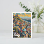 Tbilisi Georgië  kunst reisillustratie Briefkaart (Staand voorkant)