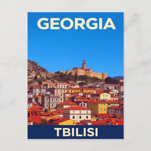 Tbilisi Georgië Narikala Fort Briefkaart (Voorkant)