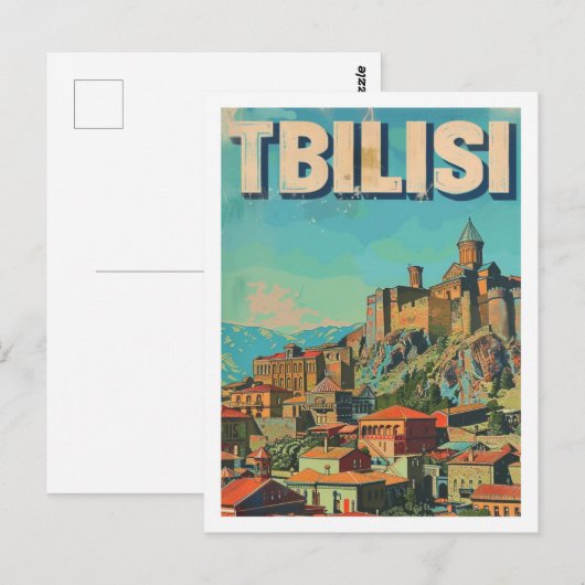 Tbilisi Georgië Vintage Beroemde Reisplaats Briefkaart (Voorkant / Achterkant)
