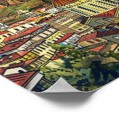 Tbilisi Georgië Vintage Beroemde Reisplaats Poster (Hoek)