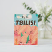 Tbilisi Georgië Vintage Reisposter Briefkaart (Staand voorkant)