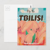 Tbilisi Georgië Vintage Reisposter Briefkaart (Voorkant / Achterkant)