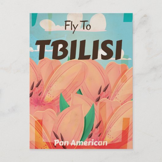 Tbilisi Georgië Vintage Reisposter Briefkaart (Voorkant)