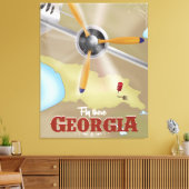Tbilisi Georgië Vintage Reisposter Canvas Afdruk (Insitu (Woonkamer))