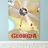 Tbilisi Georgië Vintage Reisposter Canvas Afdruk (Insitu (Houten vloer))