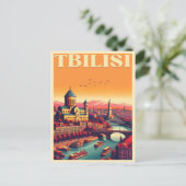 Tbilisi hoofdstad van Georgië, Retro souvenir gesc Briefkaart (Staand voorkant)