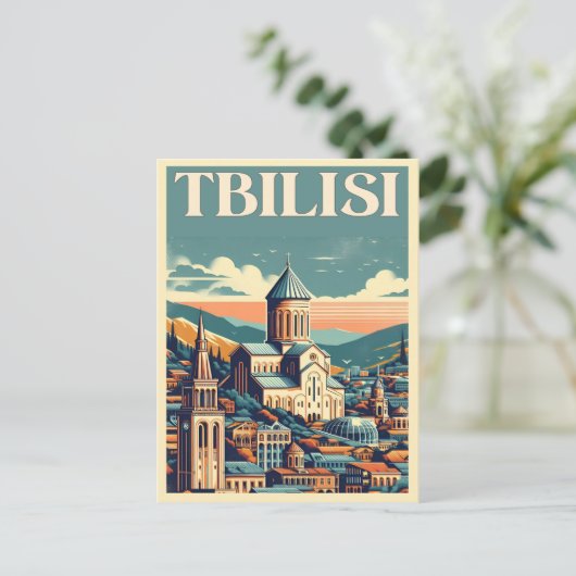 Tbilisi hoofdstad van Georgië, Retro souvenir gesc Briefkaart (Staand voorkant)