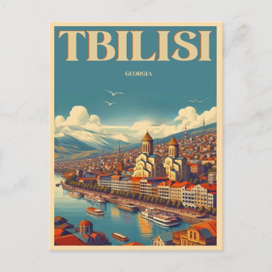 Tbilisi hoofdstad van Georgië, Retro souvenir gesc Briefkaart (Voorkant)