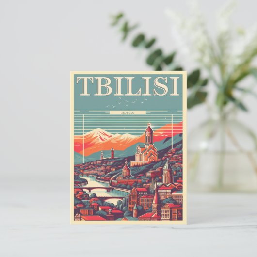 Tbilisi hoofdstad van Georgië, Retro souvenir gesc Briefkaart (Staand voorkant)