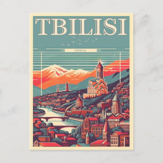 Tbilisi hoofdstad van Georgië, Retro souvenir gesc Briefkaart (Voorkant)