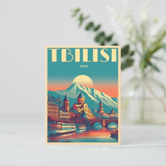 Tbilisi hoofdstad van Georgië, Retro souvenir gesc Briefkaart (Staand voorkant)