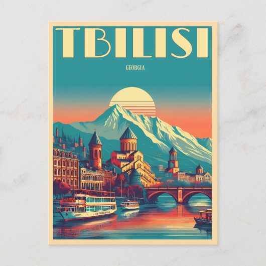 Tbilisi hoofdstad van Georgië, Retro souvenir gesc Briefkaart (Voorkant)