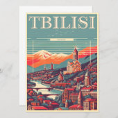 Tbilisi hoofdstad van Georgië, Retro souvenir gesc Kaart (Voorkant / Achterkant)