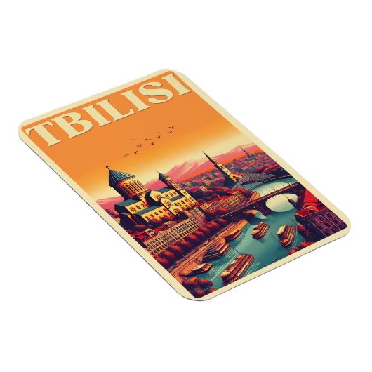 Tbilisi hoofdstad van Georgië, Retro souvenir gesc Magneet (Rechterzijde)