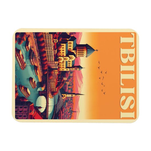 Tbilisi hoofdstad van Georgië, Retro souvenir gesc Magneet (Horizontaal)
