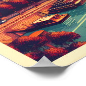 Tbilisi hoofdstad van Georgië, Retro souvenir gesc Poster (Hoek)