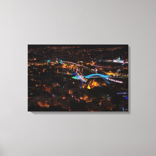 Tbilisi in de nacht canvas afdruk (Voorkant)