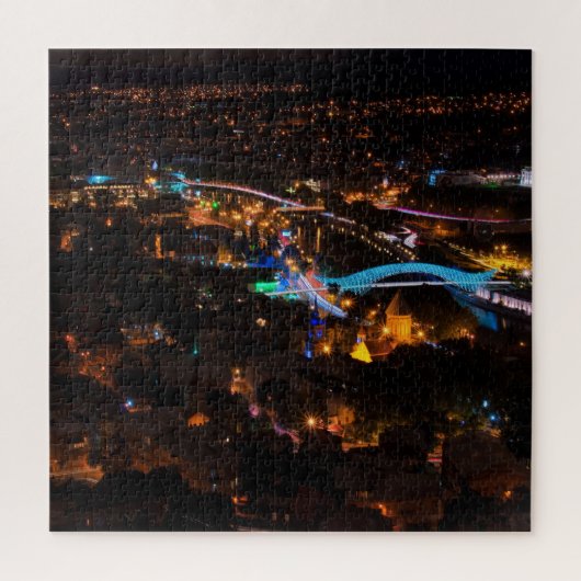 Tbilisi in de nacht legpuzzel (Verticaal)