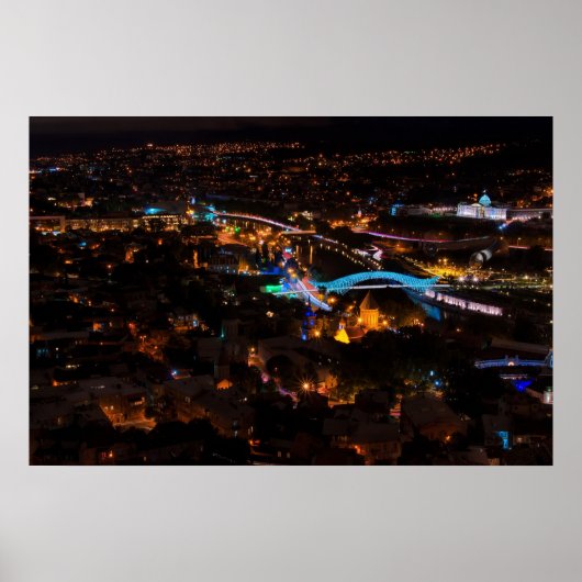 Tbilisi in de nacht poster (Voorkant)