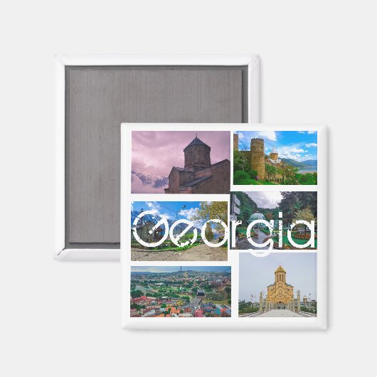 Tbilisi Kazbegi Borjomi Georgia Architecture Magneet (Voorkant / Achterkant)
