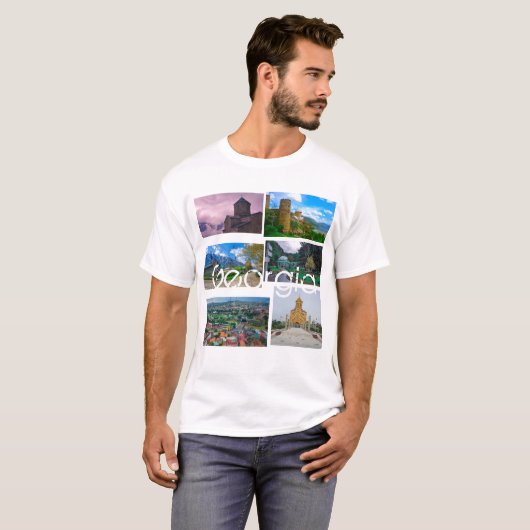 Tbilisi Kazbegi Borjomi Georgia Architecture T-shirt (Voorkant volledig)