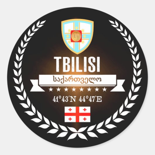 Tbilisi Ronde Sticker (Voorkant)