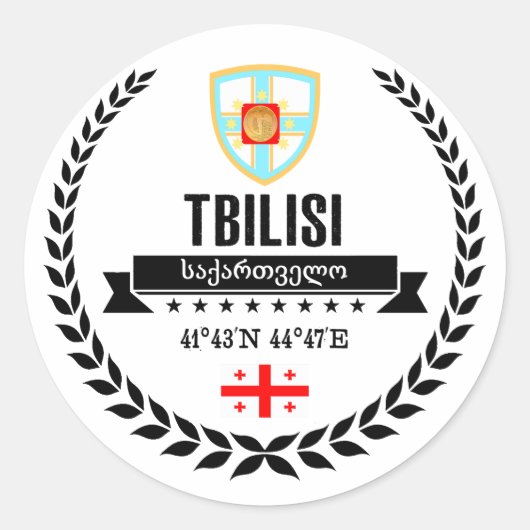 Tbilisi Ronde Sticker (Voorkant)