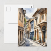 Tbilisi waterverf kunst briefkaart (Voorkant / Achterkant)