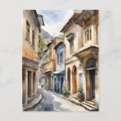 Tbilisi waterverf kunst briefkaart (Voorkant)