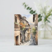 Tbilisi waterverf kunst briefkaart (Staand voorkant)