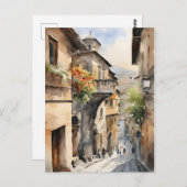 Tbilisi waterverf kunst briefkaart (Voorkant / Achterkant)