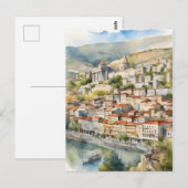 Tbilisi waterverf kunst briefkaart (Voorkant / Achterkant)