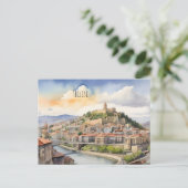Tbilisi waterverf kunst briefkaart (Staand voorkant)
